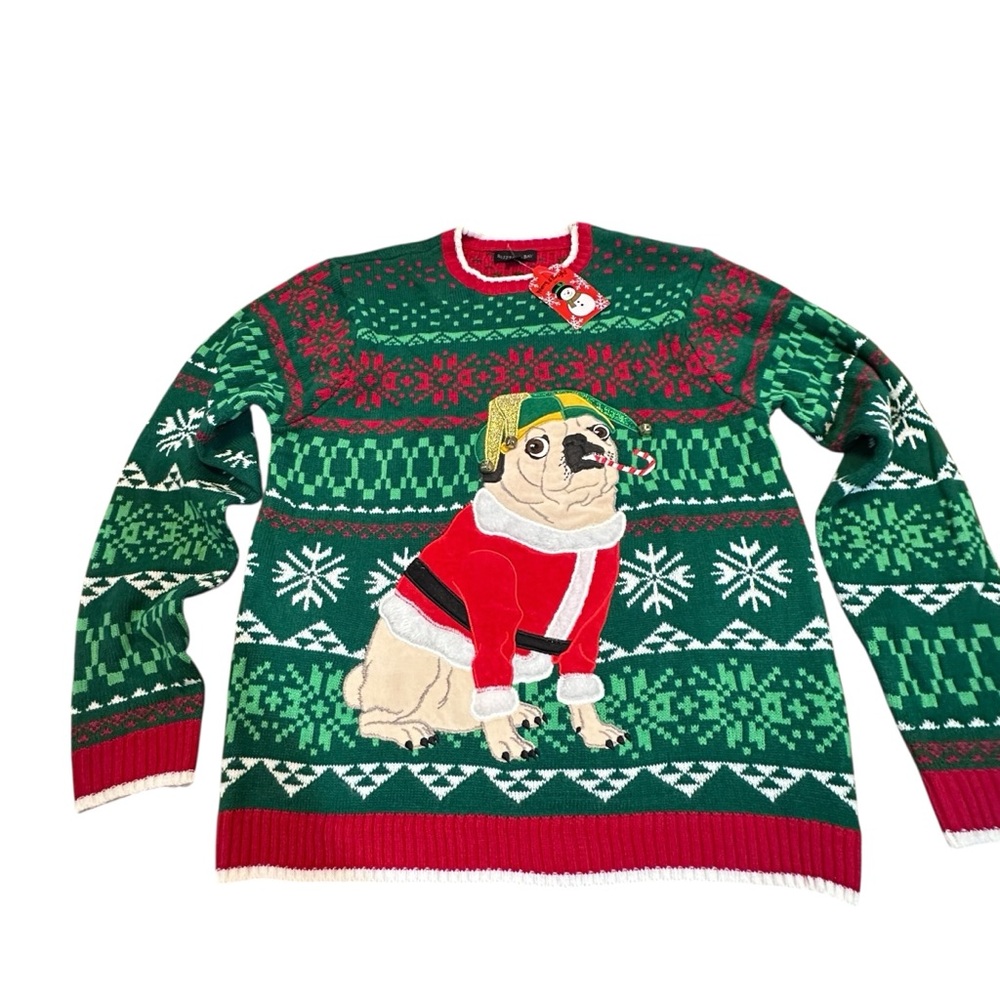 Blizzard Bay Pug Christmas Sweater men’s XL Ugly Christmas Sweater festive